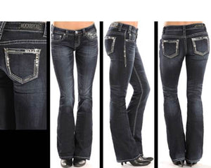 Rock and Roll Cowgirl Rival Low Rise Boot Cut Jean   W6-1528