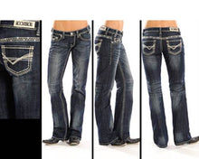 Load image into Gallery viewer, Rock and Roll Cowgirl Boot Cut Jeans  W7-1542