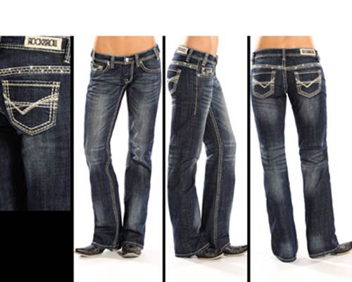 Rock and Roll Cowgirl Boot Cut Jeans  W7-1542