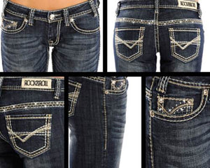 Rock and Roll Cowgirl Boot Cut Jeans  W7-1542