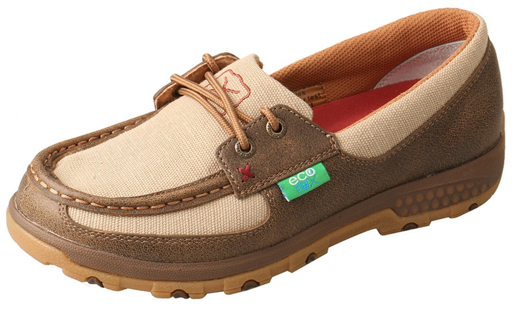Twisted X Womens Boat Shoe Driving Moc With CellStretch - WXC0003