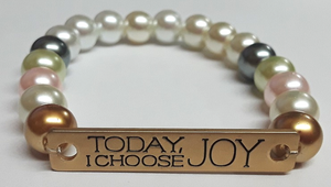 ZLJ Glass Pearl Bracelet - Today I Choose Joy