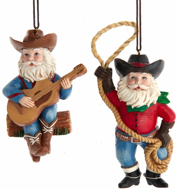 Cowboy Santa Ornament - E0598