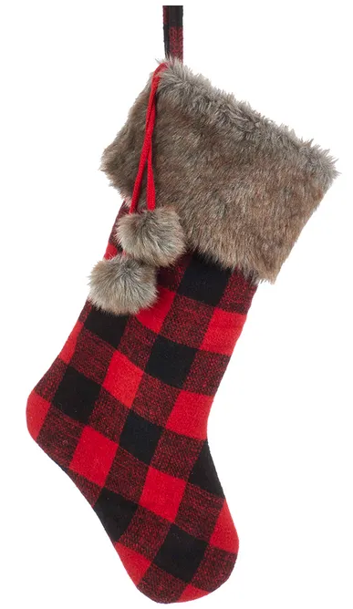 Red & Black Plaid Stocking - SG0172